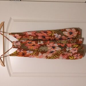 Billabong Tropical Floral Romper - Orange and Pink
